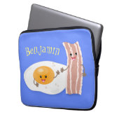 Abbildung des Cartoon von niedlichem Kawaii mit Ei Laptopschutzhülle (Vorderseite Links)