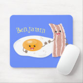 Abbildung des Cartoon von niedlichem Kawaii mit Ei Mousepad (Mit Mouse)