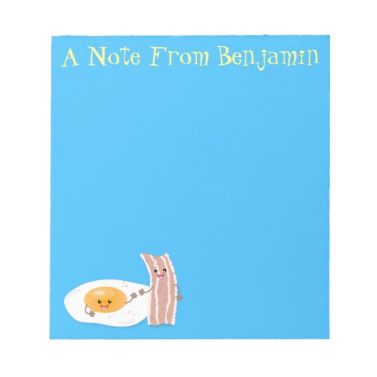 Abbildung des Cartoon von niedlichem Kawaii mit Ei Notizblock (Vorderseite)