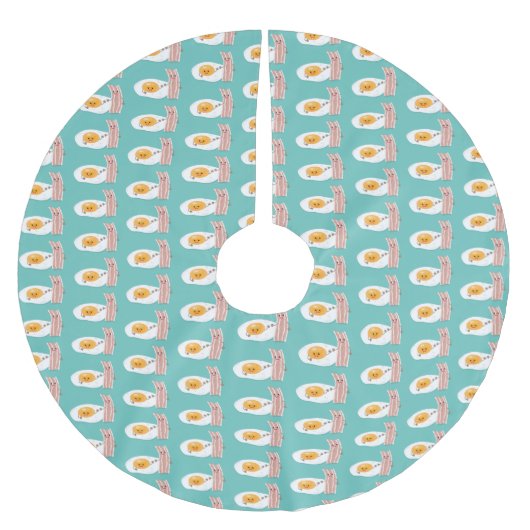 Abbildung des Cartoon von niedlichem Kawaii mit Ei Polyester Weihnachtsbaumdecke (Vorderseite)