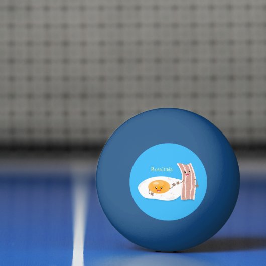 Abbildung des Cartoon von niedlichem Kawaii mit Ei Tischtennisball (Netto)