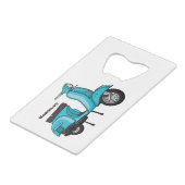 Abbildung des Cartoon von niedlichen Motorrädern Geldbeutel Flaschenöffner (Rückseite Schrägansicht)