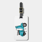 Abbildung des Cartoon von niedlichen Motorrädern Gepäckanhänger (Vorderseite vertikal)