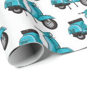 Abbildung des Cartoon von niedlichen Motorrädern Geschenkpapier (Rolleneckpunkt)