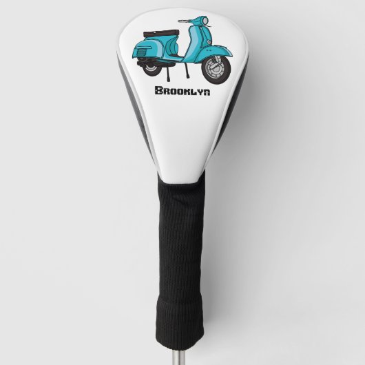 Abbildung des Cartoon von niedlichen Motorrädern Golf Headcover (Vorderseite)