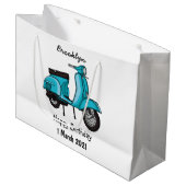 Abbildung des Cartoon von niedlichen Motorrädern Große Geschenktüte (Vorderseite Schrägansicht)