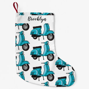 Abbildung des Cartoon von niedlichen Motorrädern Kleiner Weihnachtsstrumpf