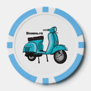 Abbildung des Cartoon von niedlichen Motorrädern Pokerchips
