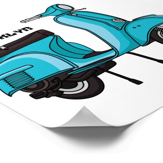 Abbildung des Cartoon von niedlichen Motorrädern Poster (Ecke)