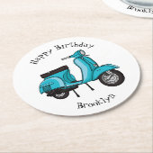 Abbildung des Cartoon von niedlichen Motorrädern Runder Pappuntersetzer (Angewinkelt)