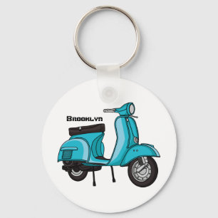 Abbildung des Cartoon von niedlichen Motorrädern Schlüsselanhänger