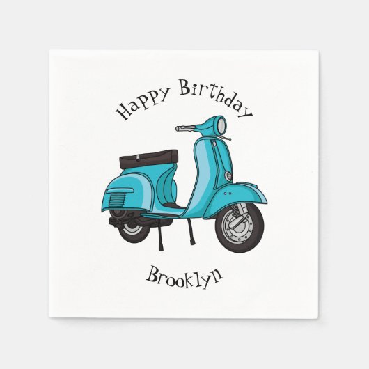 Abbildung des Cartoon von niedlichen Motorrädern Serviette (Vorderseite)