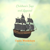 Abbildung des Cartoon von Piratenschiffen Fensteraufkleber (Blatt 3)