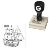 Abbildung des Cartoon von Piratenschiffen Gummistempel (Stempel)