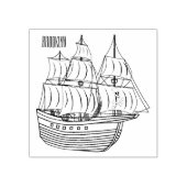 Abbildung des Cartoon von Piratenschiffen Gummistempel (Prägung)