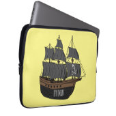 Abbildung des Cartoon von Piratenschiffen Laptopschutzhülle (Vorne Rechts)