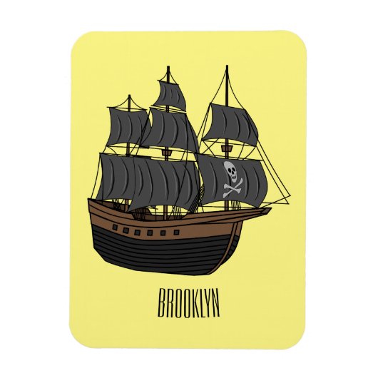 Abbildung des Cartoon von Piratenschiffen Magnet (Vertikal)