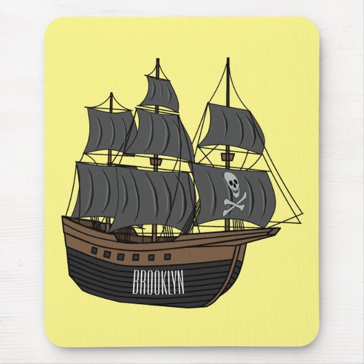 Abbildung des Cartoon von Piratenschiffen Mousepad (Vorne)