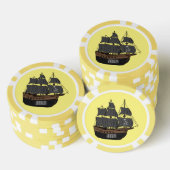 Abbildung des Cartoon von Piratenschiffen Pokerchips (Stapel)