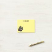 Abbildung des Cartoon von Piratenschiffen Post-it Klebezettel (Auf Schreibtisch)