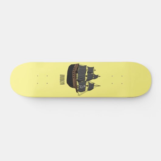 Abbildung des Cartoon von Piratenschiffen Skateboard (Horizontal)