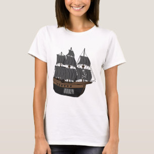 Abbildung des Cartoon von Piratenschiffen T-Shirt