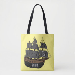 Abbildung des Cartoon von Piratenschiffen Tasche