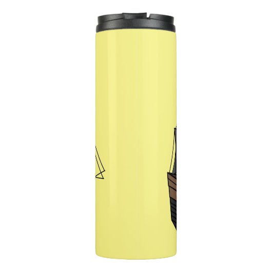 Abbildung des Cartoon von Piratenschiffen Thermosbecher (Rückseite)