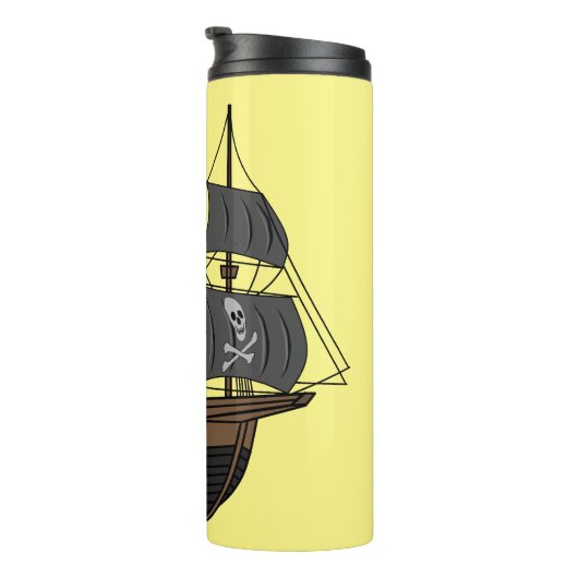 Abbildung des Cartoon von Piratenschiffen Thermosbecher (Nach rechts gedreht)