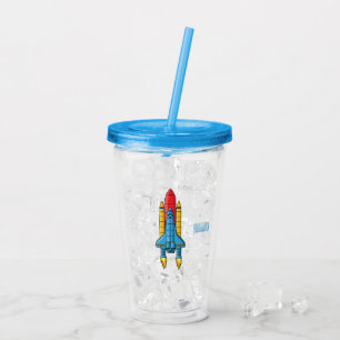 Abbildung des Cartoon von Raketenschiffen Acryltrinkbecher