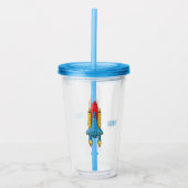 Abbildung des Cartoon von Raketenschiffen Acryltrinkbecher (Vorderseite)