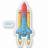 Abbildung des Cartoon von Raketenschiffen Aufkleber (Vorderseite)