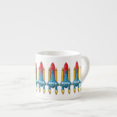 Abbildung des Cartoon von Raketenschiffen Espressotasse (Vorderseite Rechts)