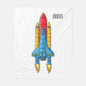 Abbildung des Cartoon von Raketenschiffen Fleecedecke (Vorderseite)