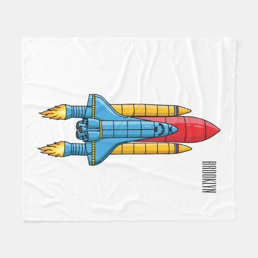 Abbildung des Cartoon von Raketenschiffen Fleecedecke (Vorderseite (Horizontal))