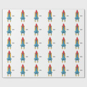 Abbildung des Cartoon von Raketenschiffen Geschenkpapier (Flach)