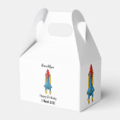 Abbildung des Cartoon von Raketenschiffen Geschenkschachtel (Rückseite)