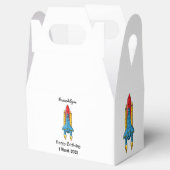 Abbildung des Cartoon von Raketenschiffen Geschenkschachtel (Geöffnet)