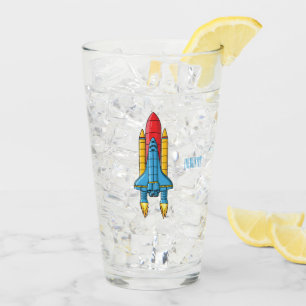 Abbildung des Cartoon von Raketenschiffen Glas
