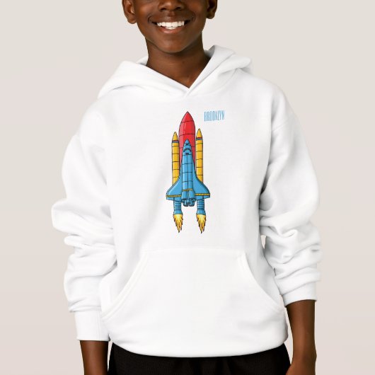 Abbildung des Cartoon von Raketenschiffen Hoodie (Vorderseite)
