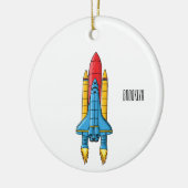 Abbildung des Cartoon von Raketenschiffen Keramik Ornament (Links)