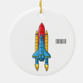 Abbildung des Cartoon von Raketenschiffen Keramik Ornament (Hinten)