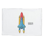 Abbildung des Cartoon von Raketenschiffen Kissenbezug (Rückseite)