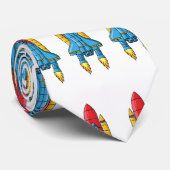 Abbildung des Cartoon von Raketenschiffen Krawatte (Gerollt)