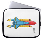 Abbildung des Cartoon von Raketenschiffen Laptopschutzhülle (Vorderseite)
