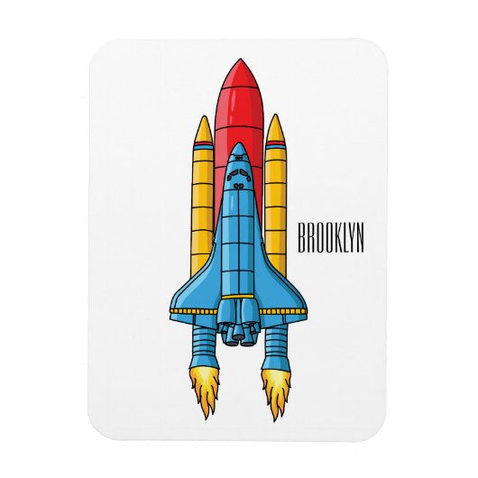 Abbildung des Cartoon von Raketenschiffen Magnet (Vertikal)