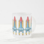 Abbildung des Cartoon von Raketenschiffen Mattglastasse (VorderseiteRechts)