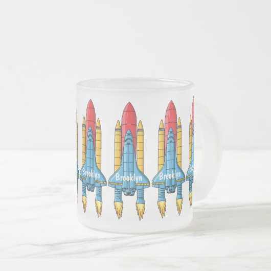 Abbildung des Cartoon von Raketenschiffen Mattglastasse (VorderseiteRechts)