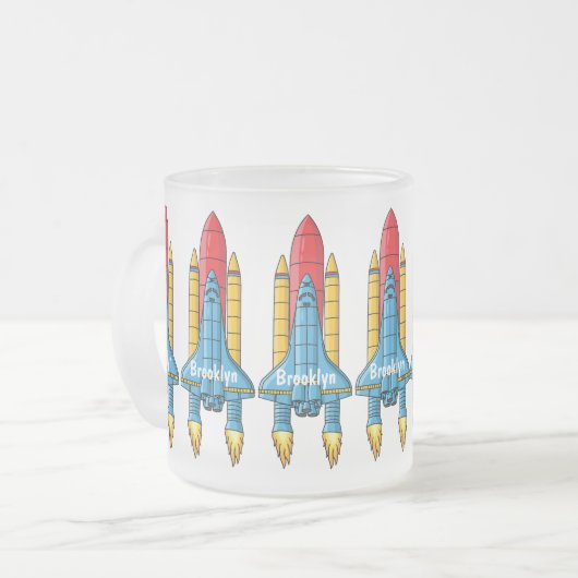 Abbildung des Cartoon von Raketenschiffen Mattglastasse (Vorderseite Links)