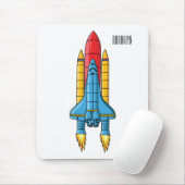 Abbildung des Cartoon von Raketenschiffen Mousepad (Mit Mouse)